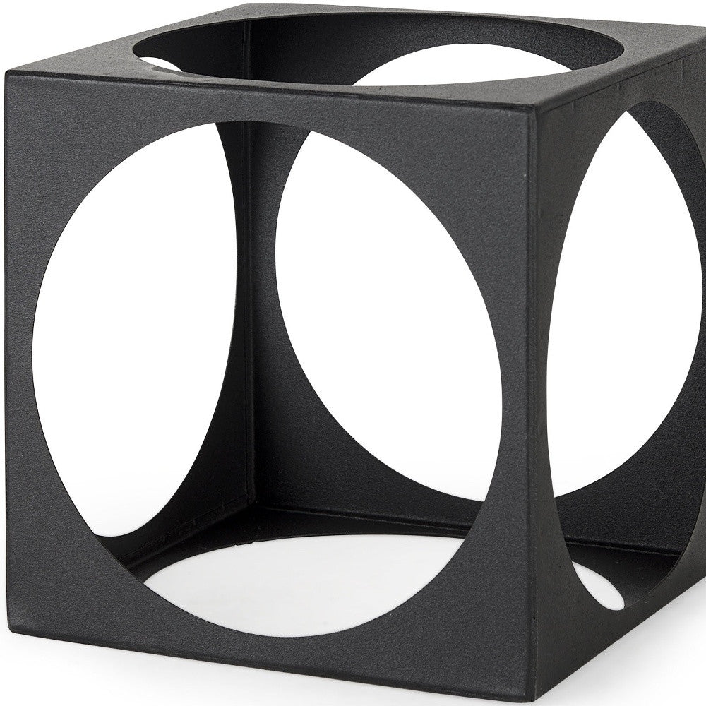 Matte Black Metal Square Sculpture