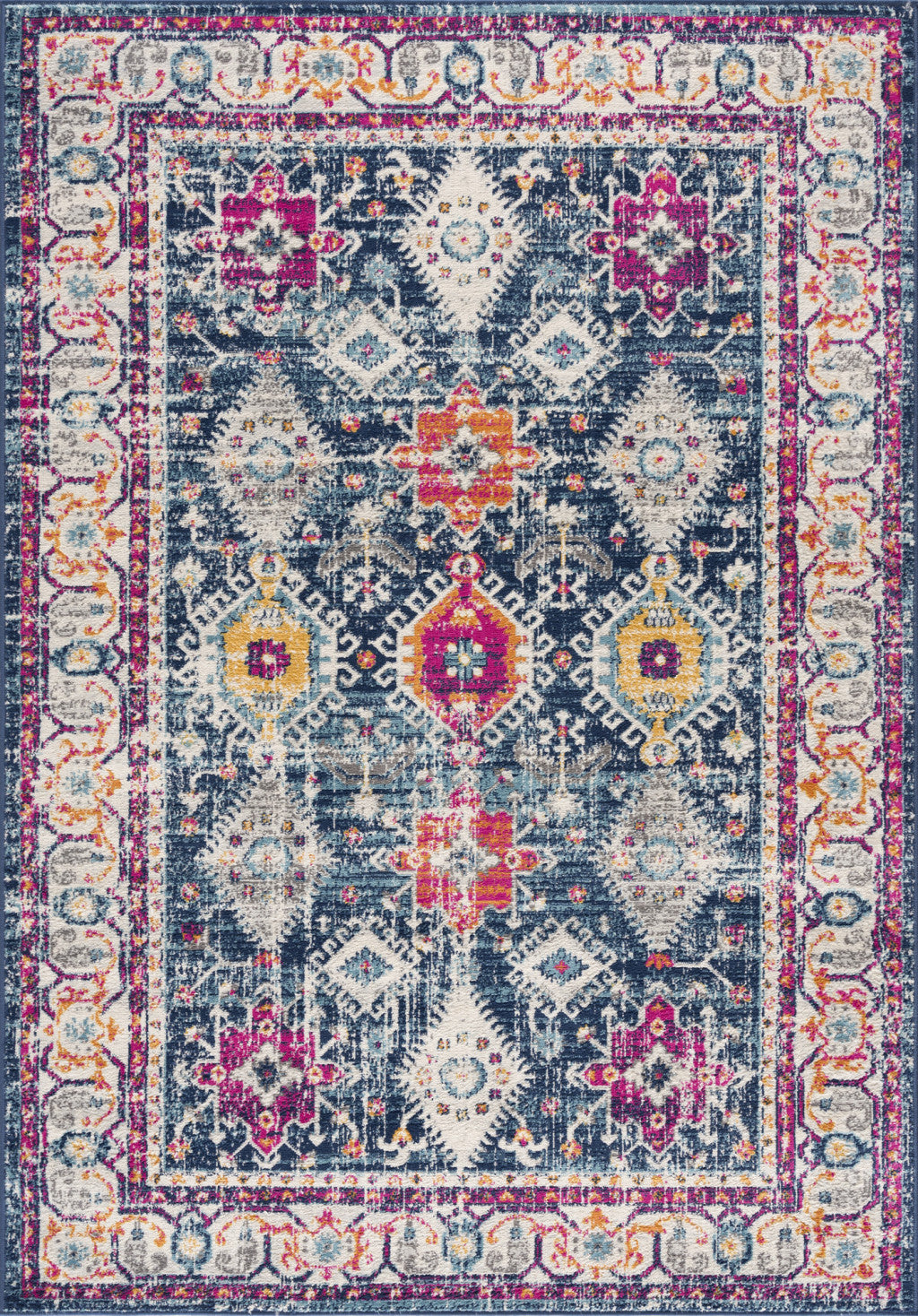 2? X 6? Navy Oriental Area Rug