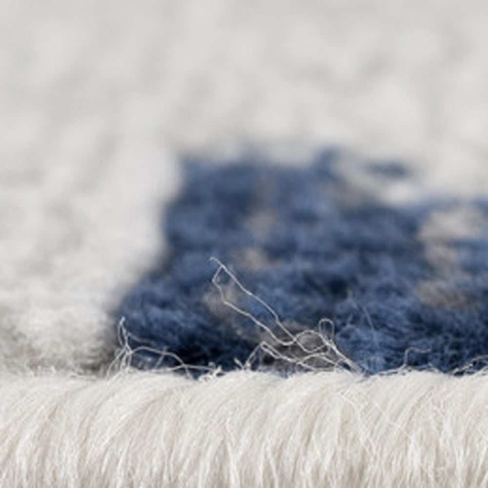 5' X 7' Blue Ikat Kilim Area Rug
