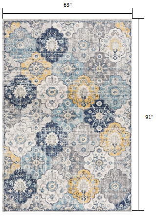 10' Blue Floral Dhurrie Runner Rug