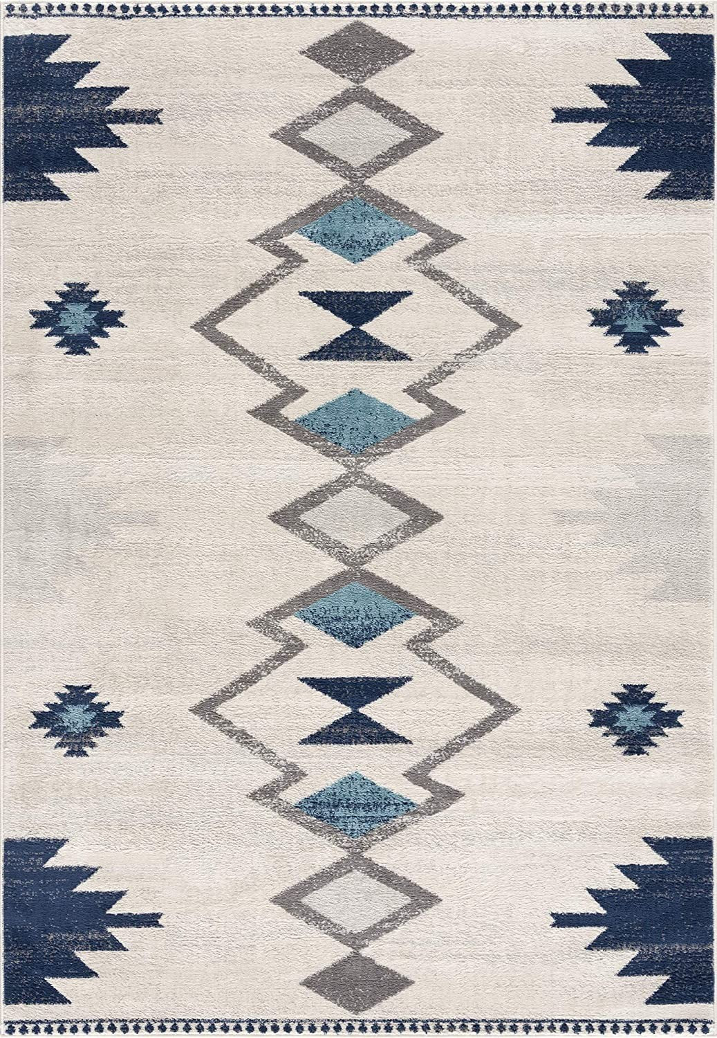 5' X 7' Cream Southwestern Dhurrie Area Rug