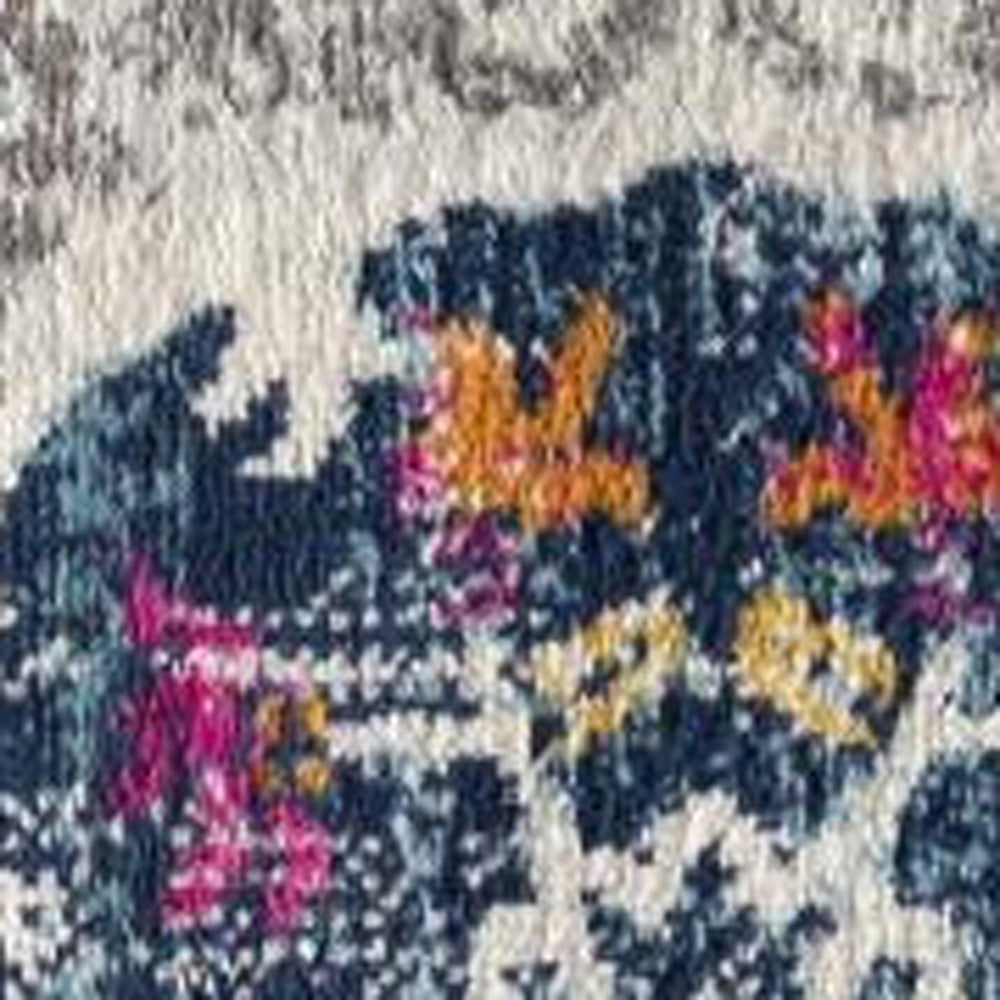 2' X 4' Blue Oriental Dhurrie Area Rug