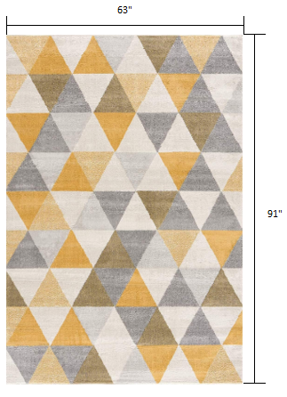 8' X 10' Yellow Geometric Dhurrie Area Rug
