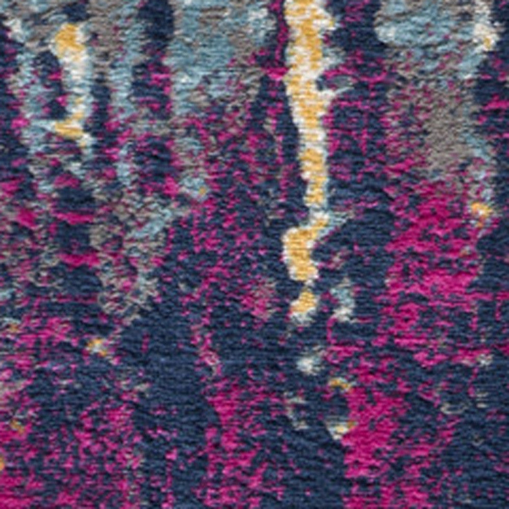 8' X 10' Magenta Abstract Dhurrie Area Rug