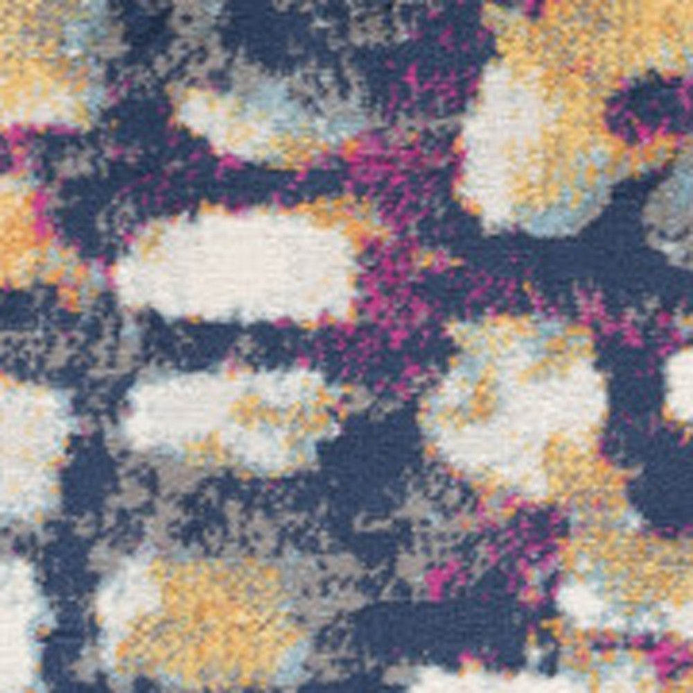 2' X 5' Teal Blue Abstract Dhurrie Area Rug