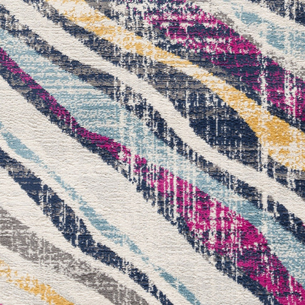 5' X 7' Teal Blue Camouflage Dhurrie Area Rug