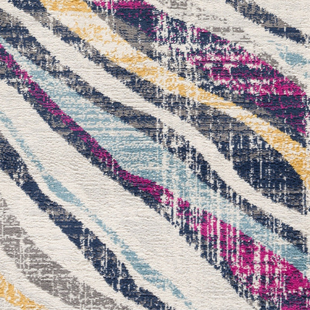 5' X 7' Teal Blue Camouflage Dhurrie Area Rug