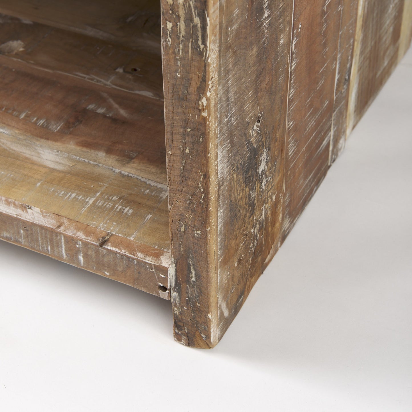 48" Natural Solid Wood Coffee Table With Shelf