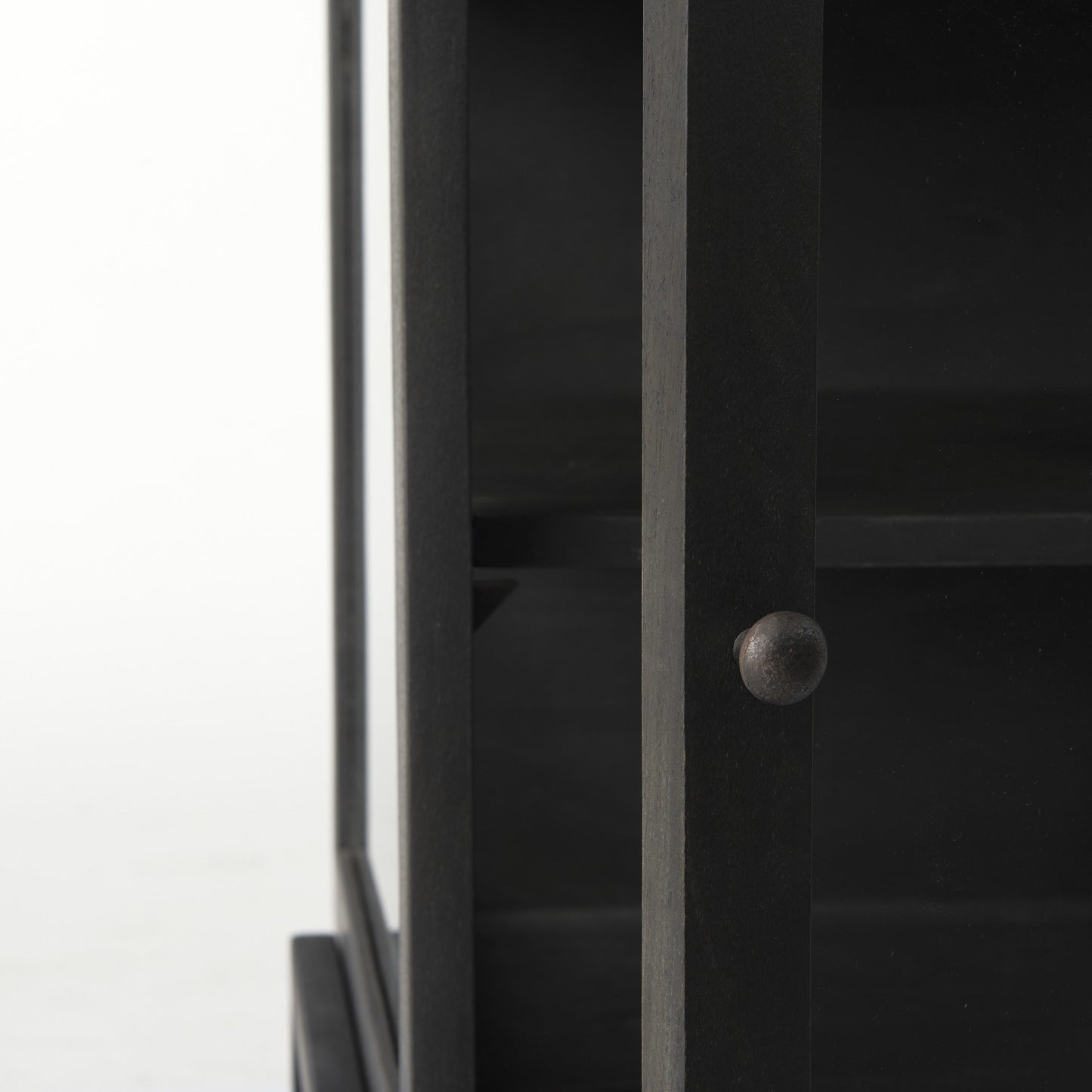 Rustic Black On Black Shadowbox Cabinet