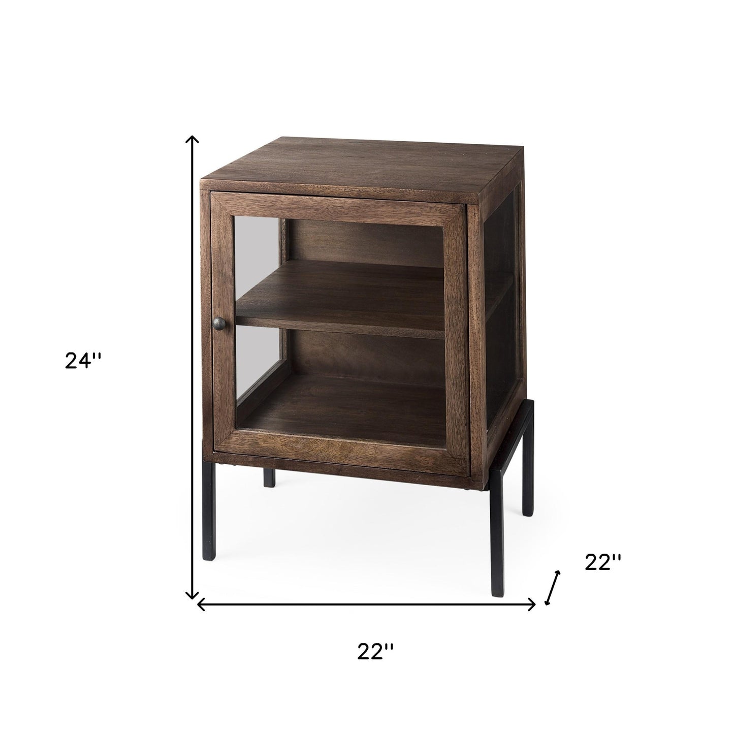 Rustic Dark Brown And Black Shadowbox Cabinet