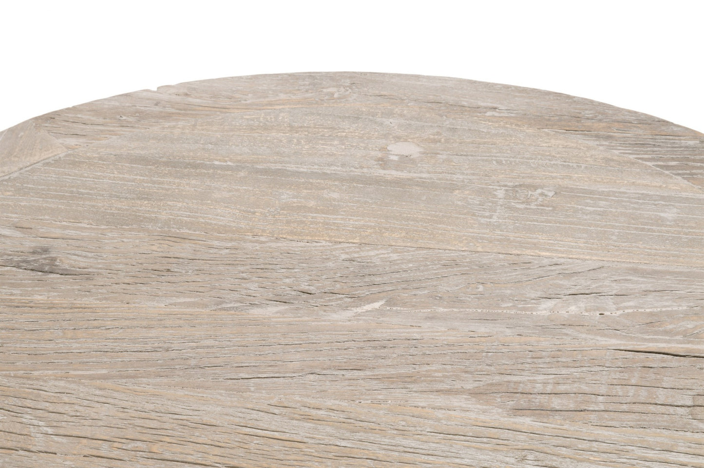 24" Smoke Gray Solid Wood Quatrefoil Round End Table