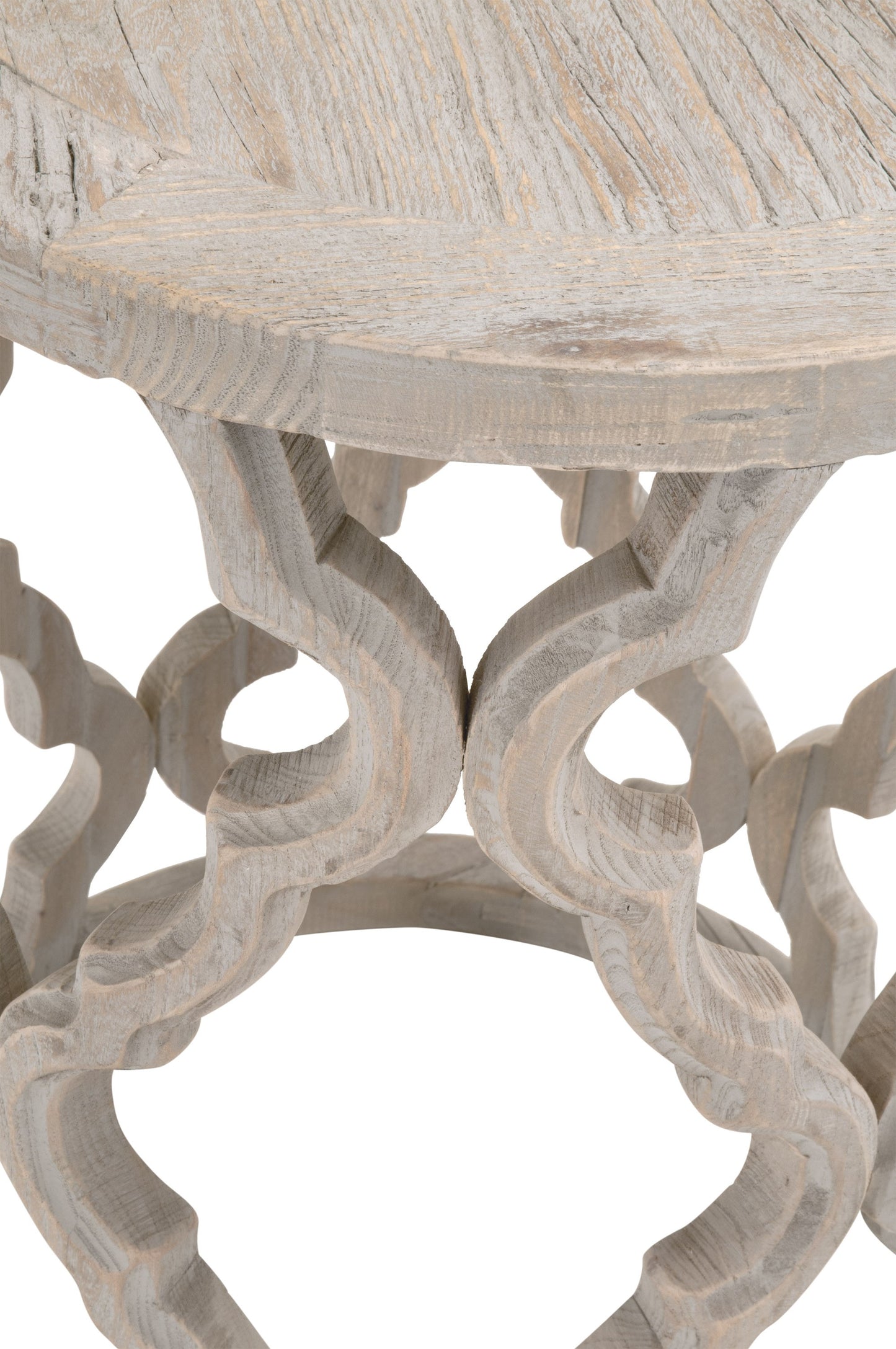 18" Smoke Gray Solid Wood Round End Table