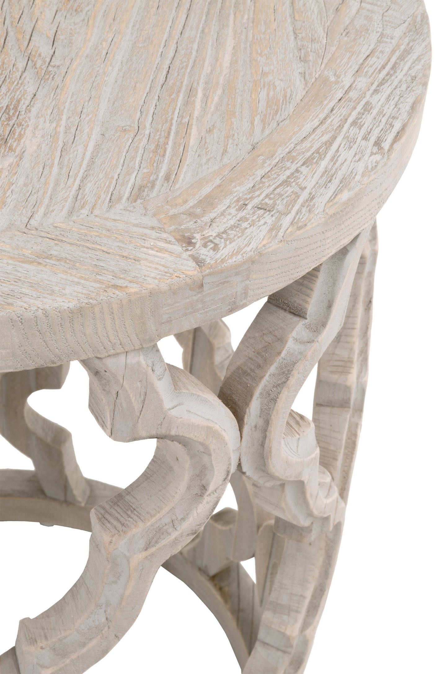 18" Smoke Gray Solid Wood Round End Table