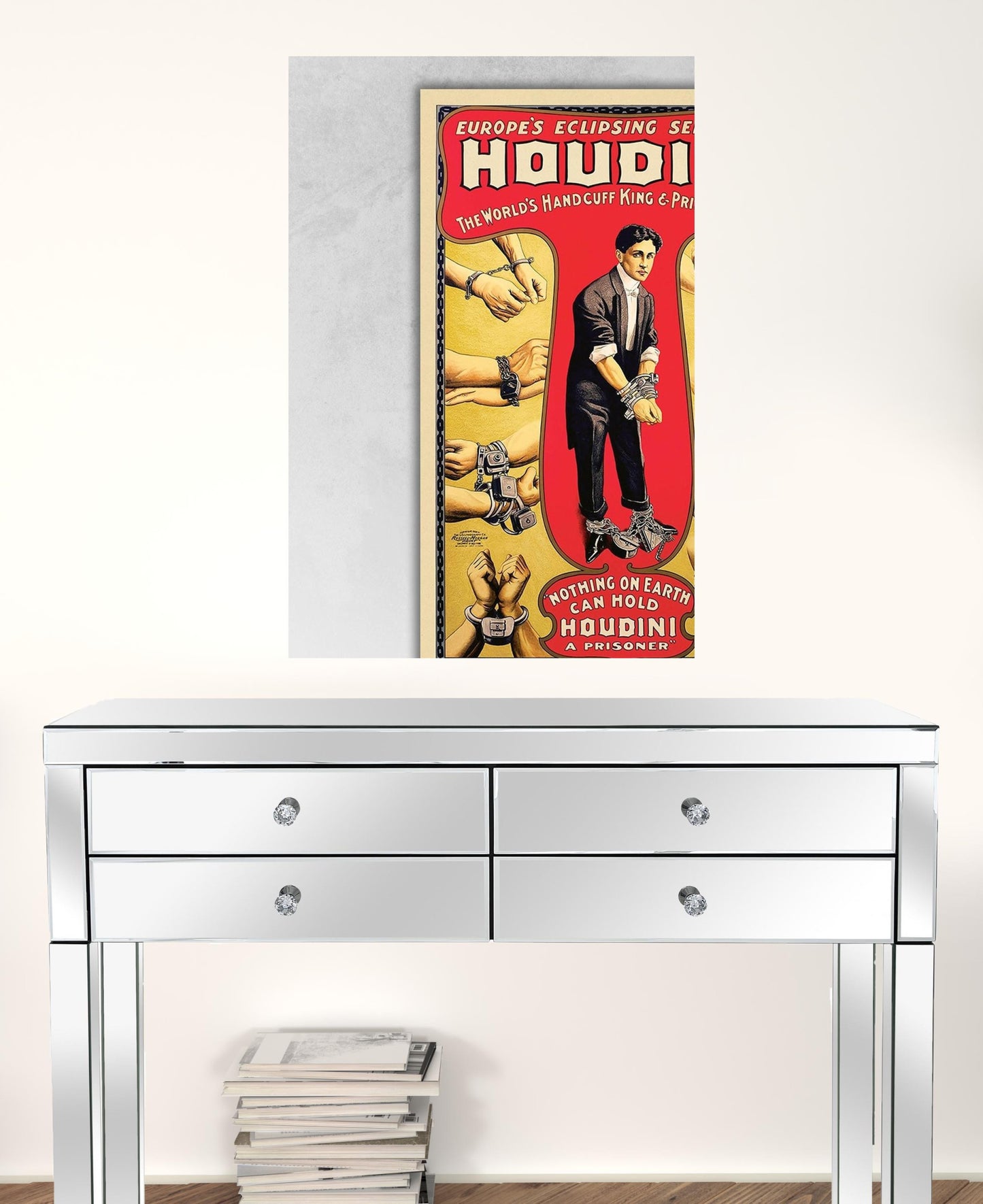 24" X 36" Houdini Handcuff King Vintage Magic Poster Wall Art