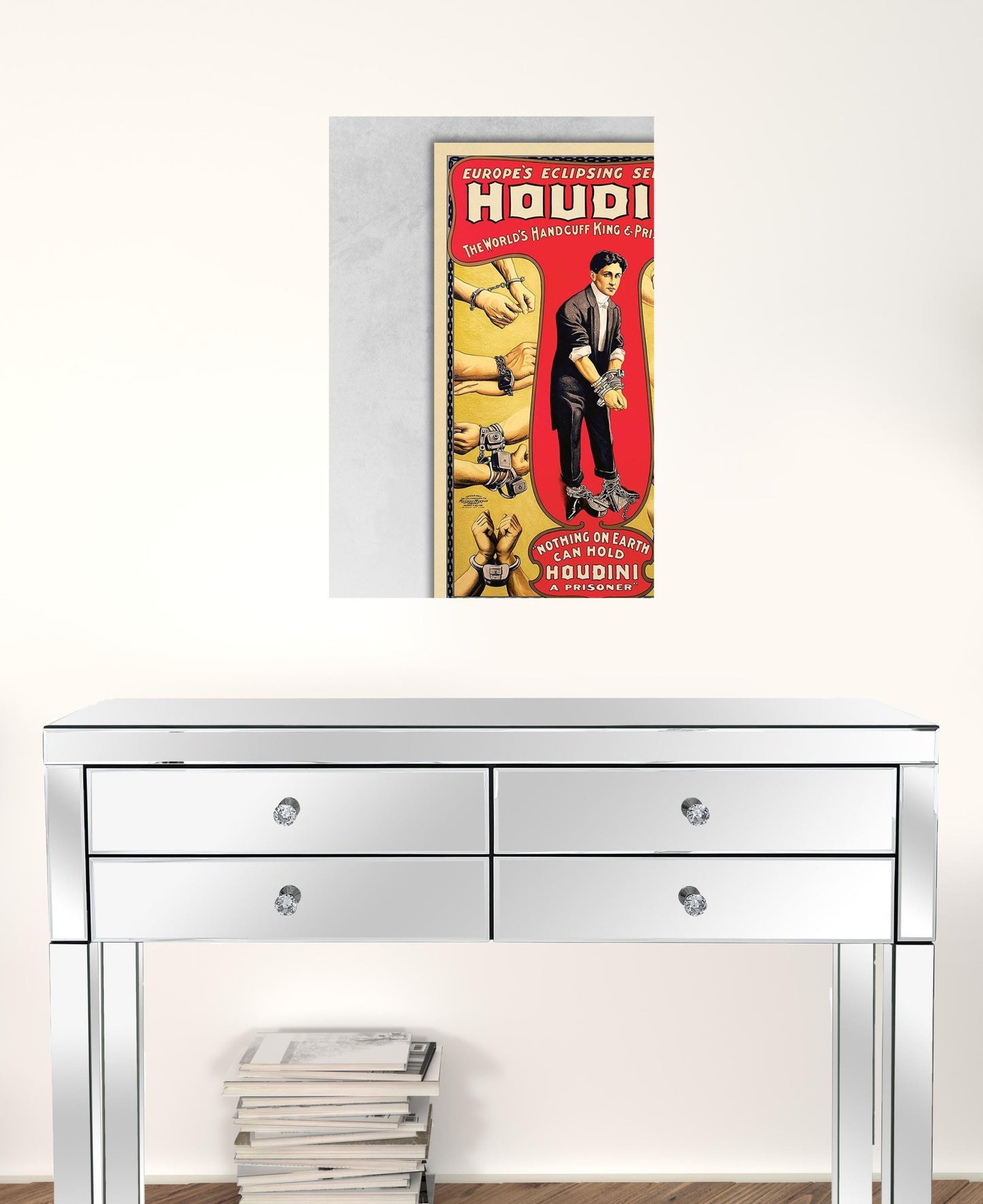 24" X 36" Houdini Handcuff King Vintage Magic Poster Wall Art
