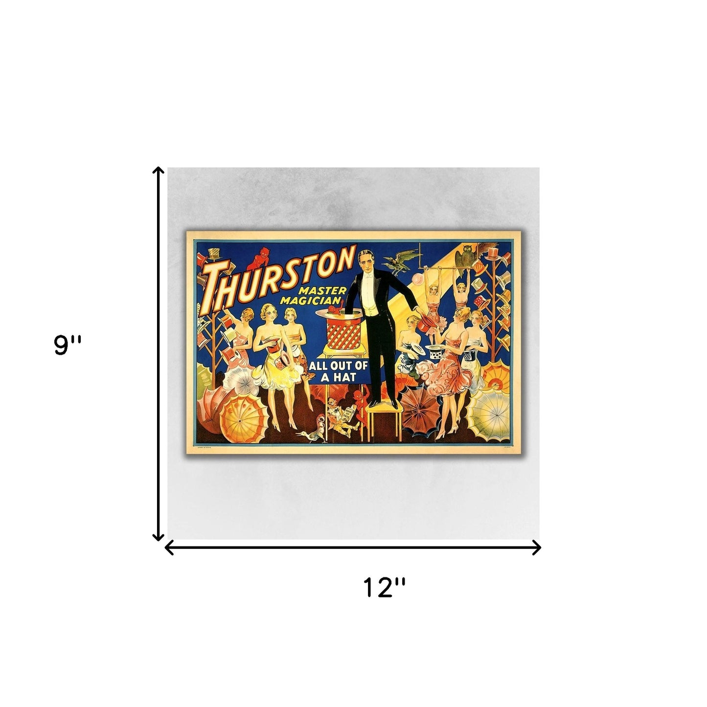 Thurston Out Of A Hat Vintage Magic Unframed Print Wall Art