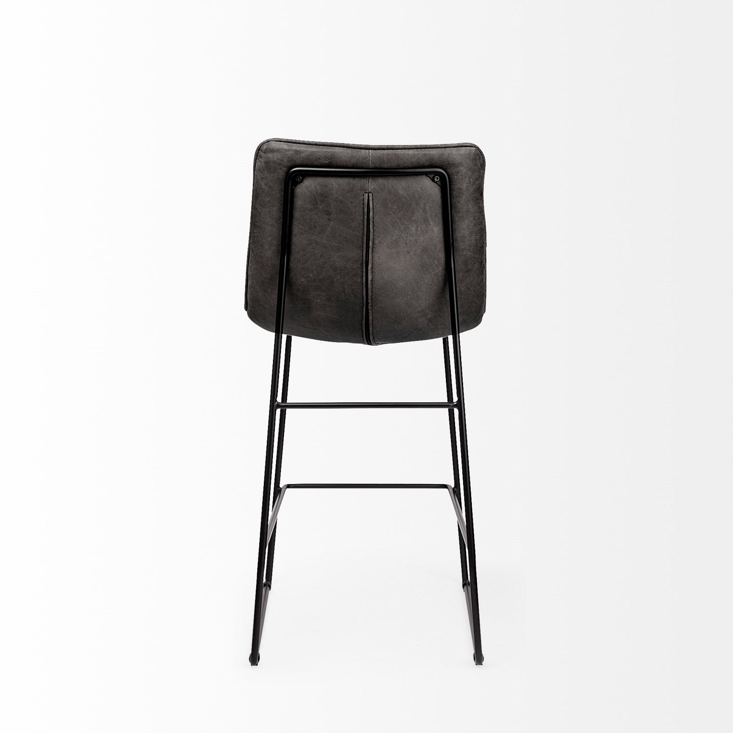 29" Black Iron Counter Height Bar Chair With Footrest