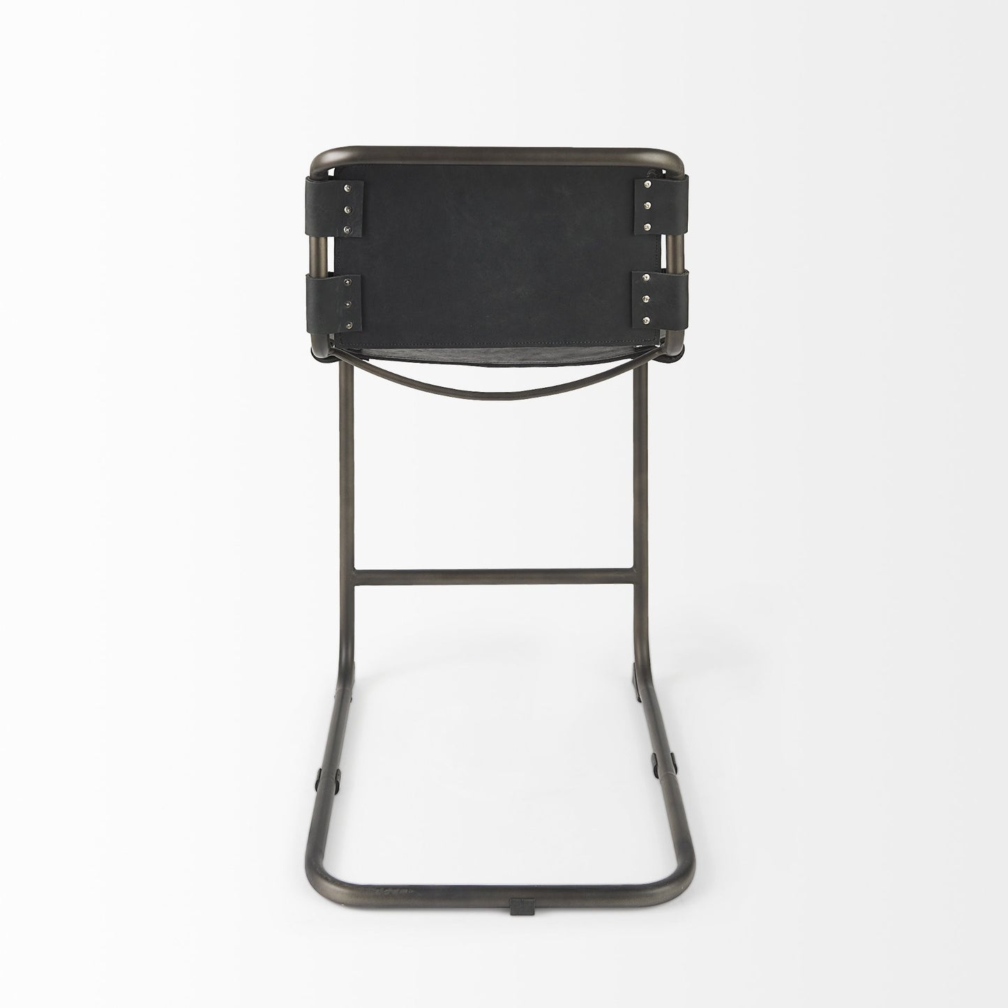 29" Black Steel Bar Chair With Footrest