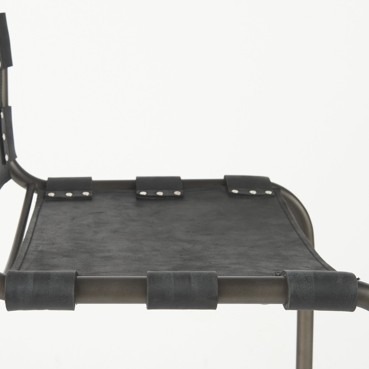 29" Black Steel Bar Chair With Footrest