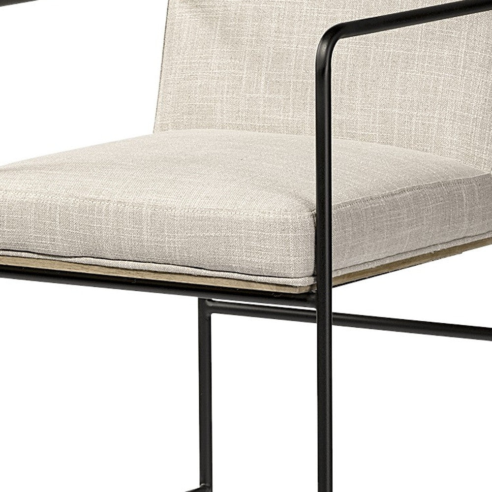 Beige Black Framed Counter Stool