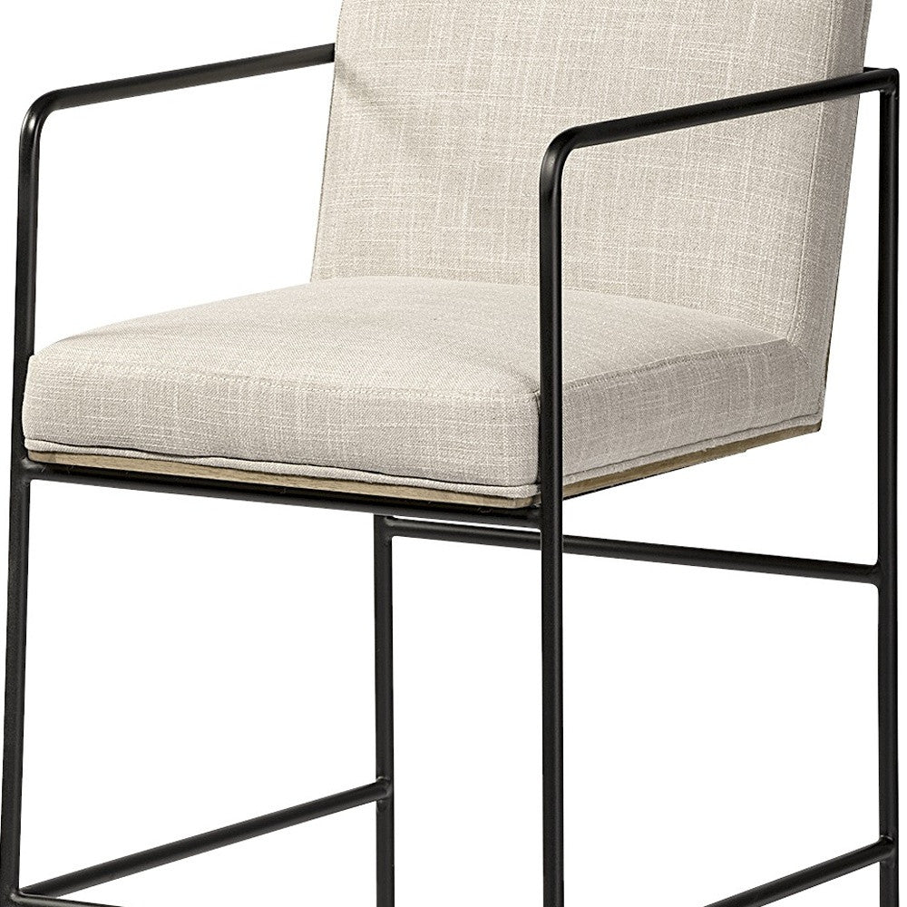 Beige Black Framed Counter Stool