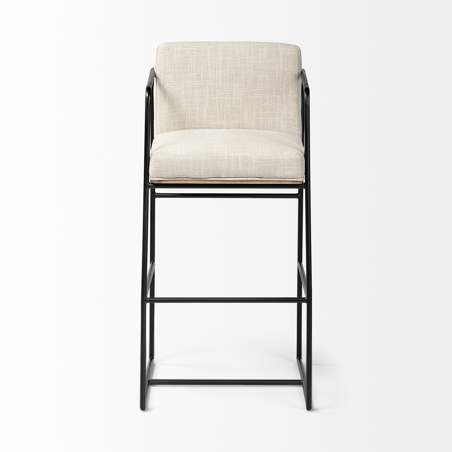 Beige Black Framed Counter Stool