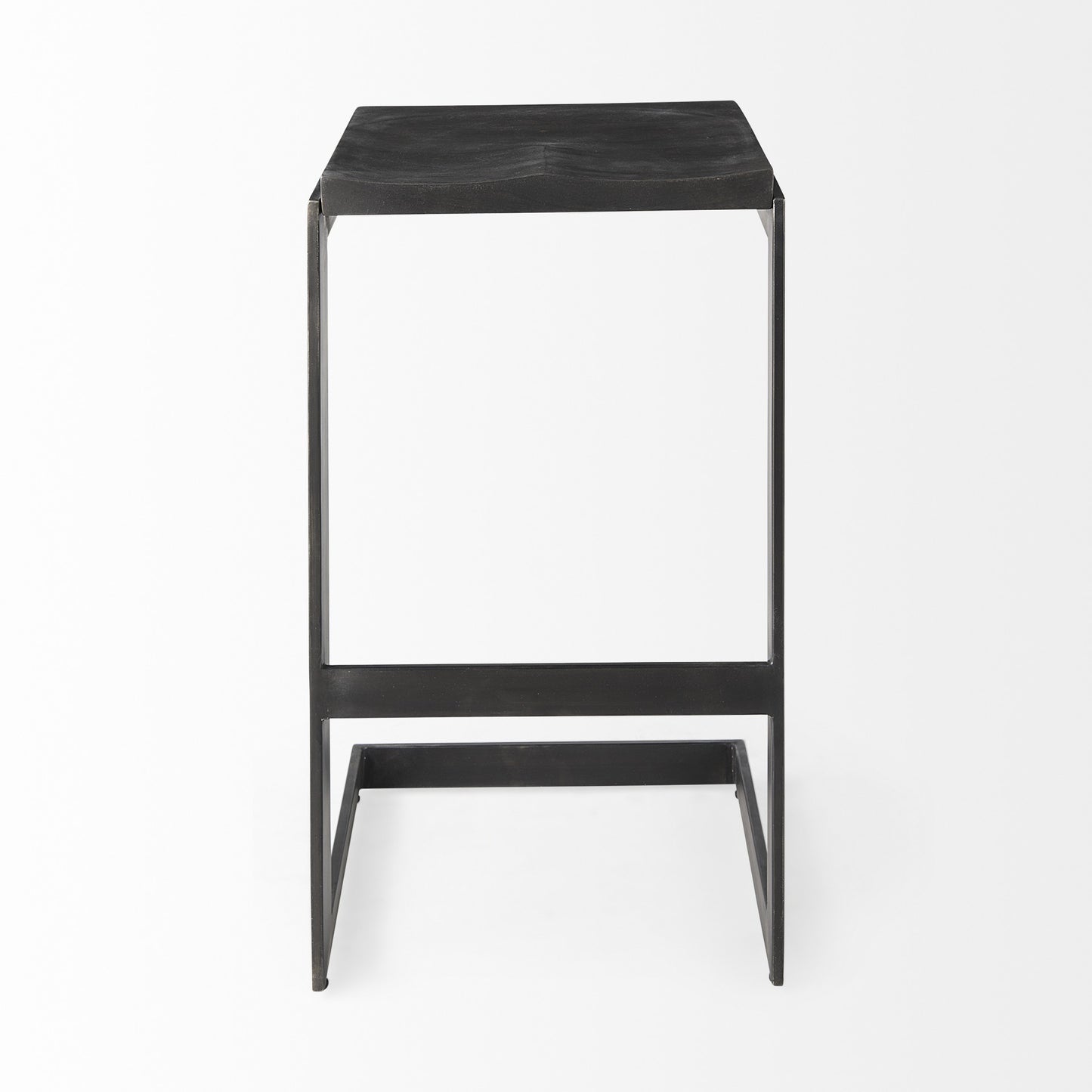 30" Black Solid and Manufactured Wood Backless Bar Height Bar Chair With Footrest