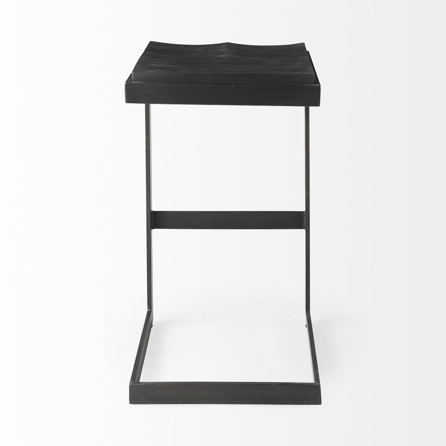30" Black Solid and Manufactured Wood Backless Bar Height Bar Chair With Footrest