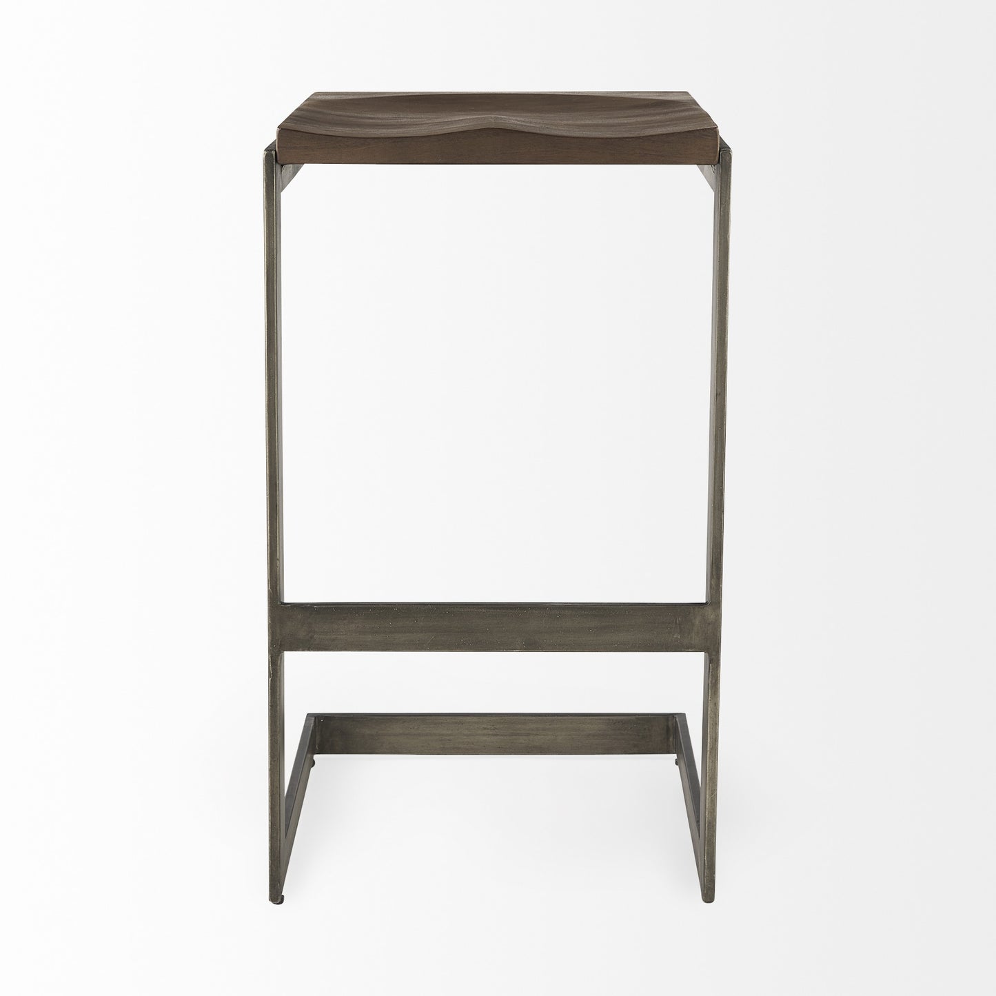 30" Warm Brown Cheeky Wood And Metal Bar Stool
