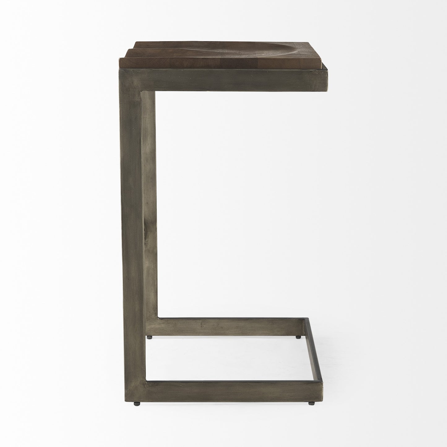 30" Warm Brown Cheeky Wood And Metal Bar Stool