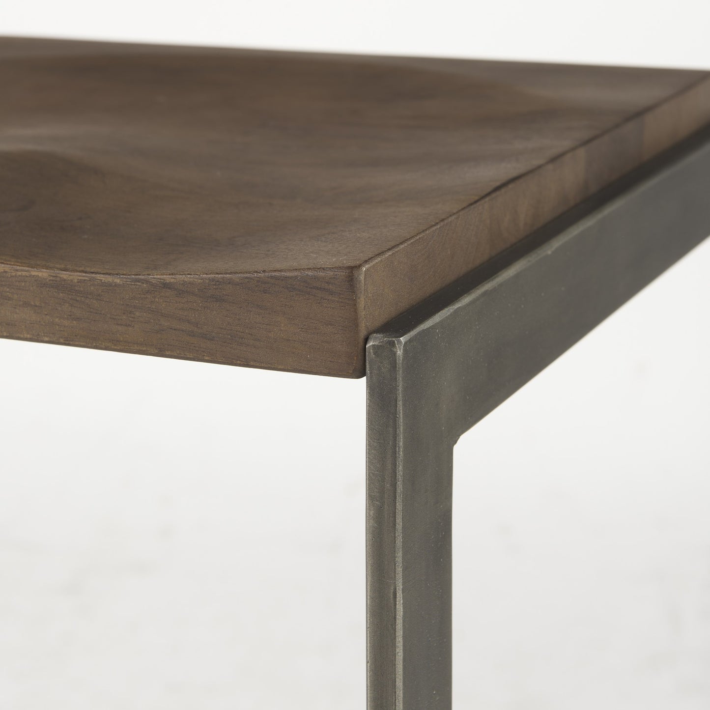 30" Warm Brown Cheeky Wood And Metal Bar Stool