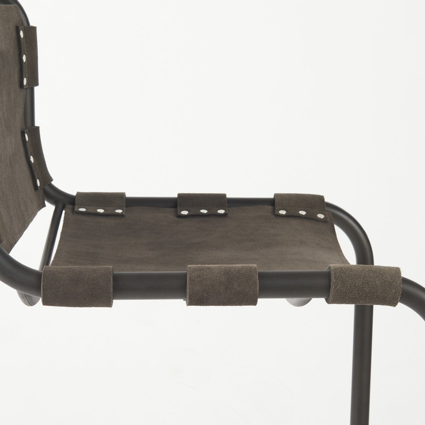 38" Black Leather Bar Chair With Footrest