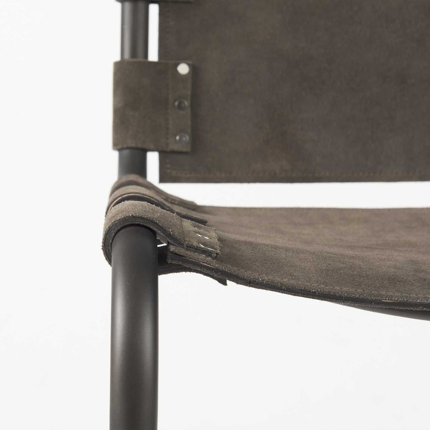 38" Black Leather Bar Chair With Footrest