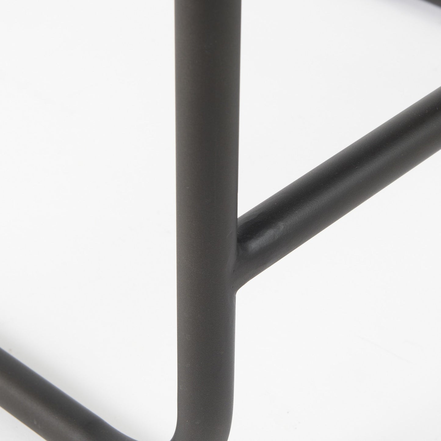 38" Black Leather Bar Chair With Footrest
