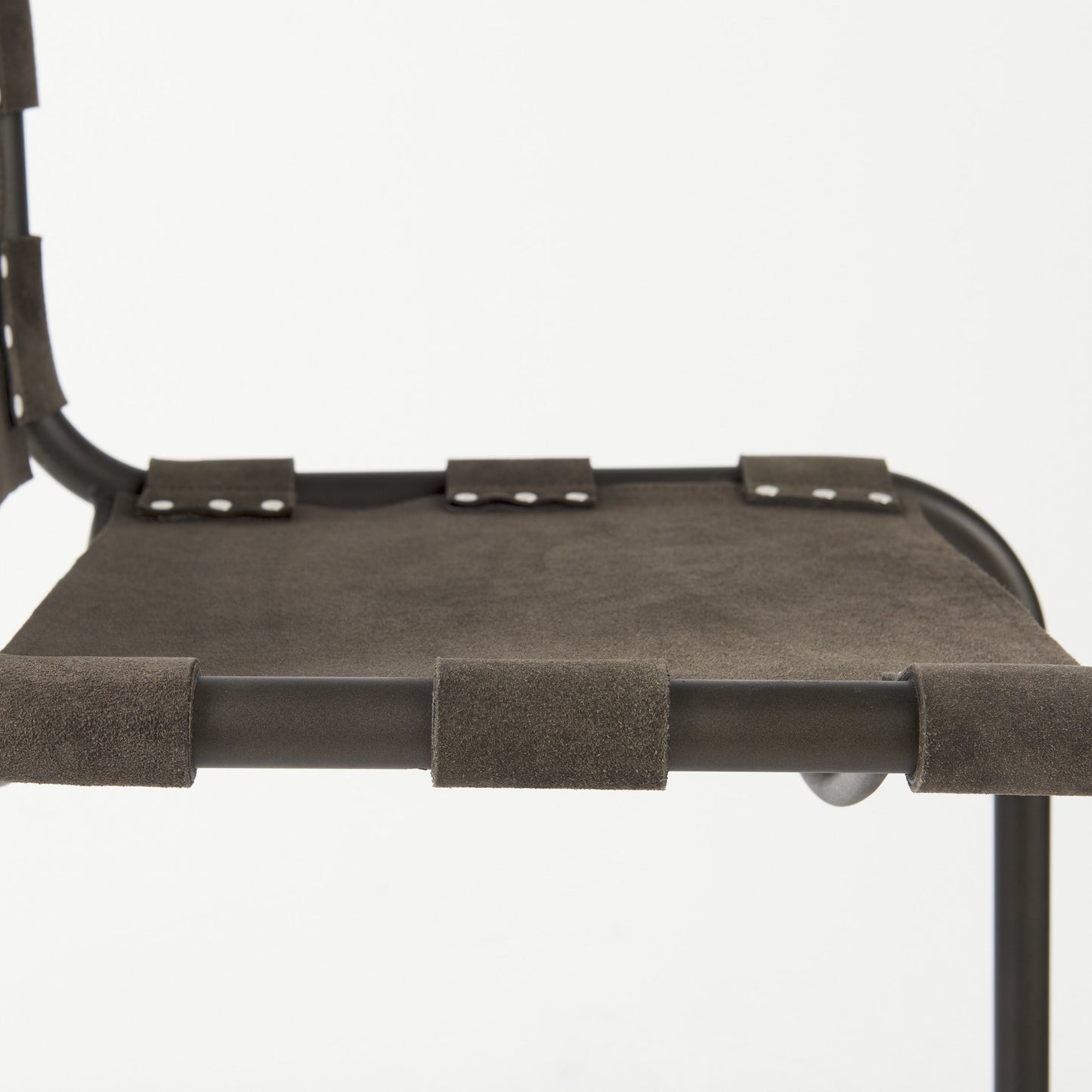 42" Brown And Black Leather Bar Chair With Footrest