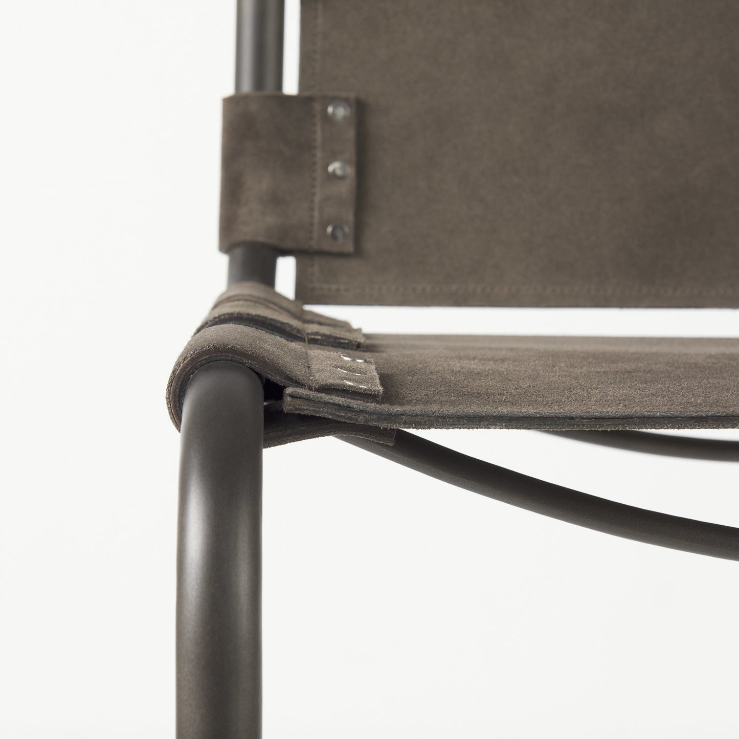 42" Brown And Black Leather Bar Chair With Footrest
