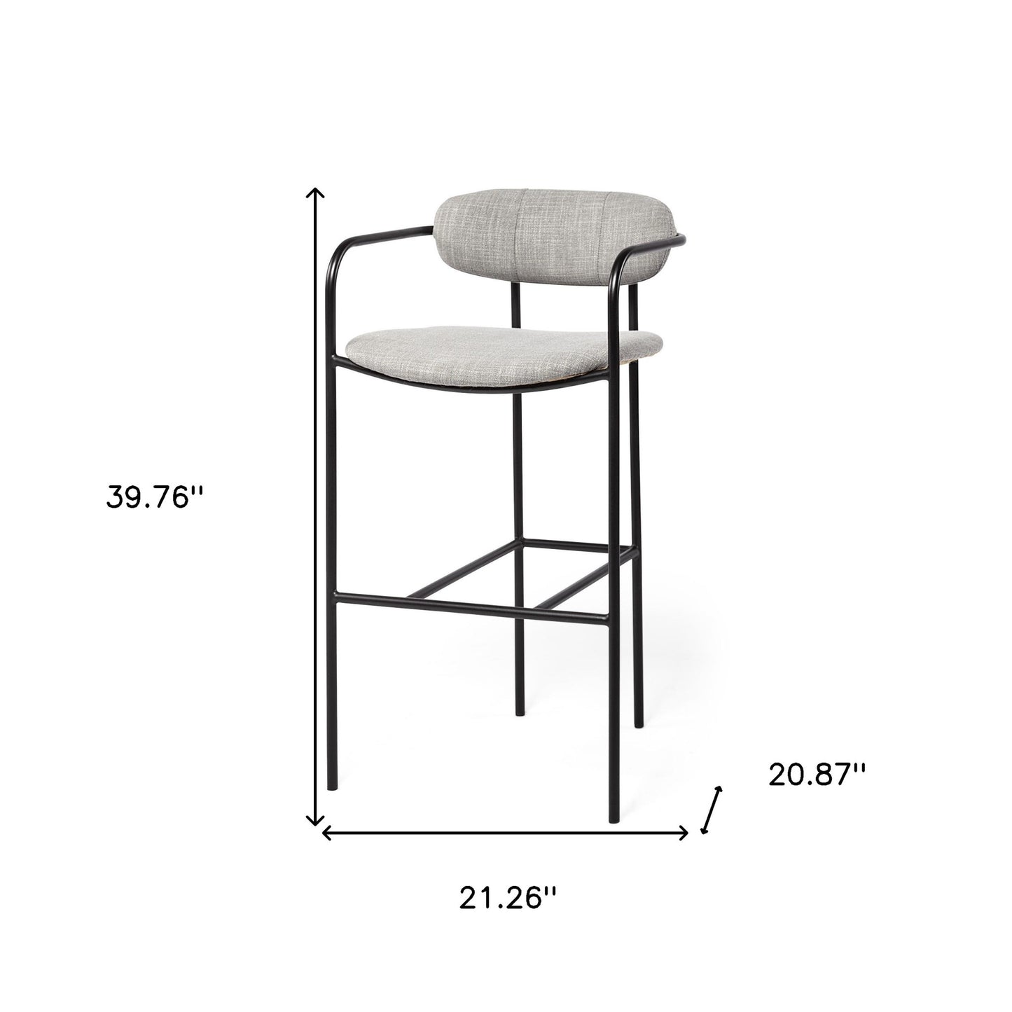 Light Gray Black Framed Bar Stool