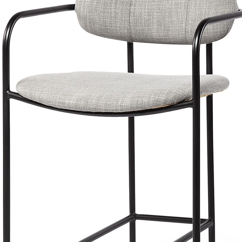 Light Gray Black Framed Bar Stool