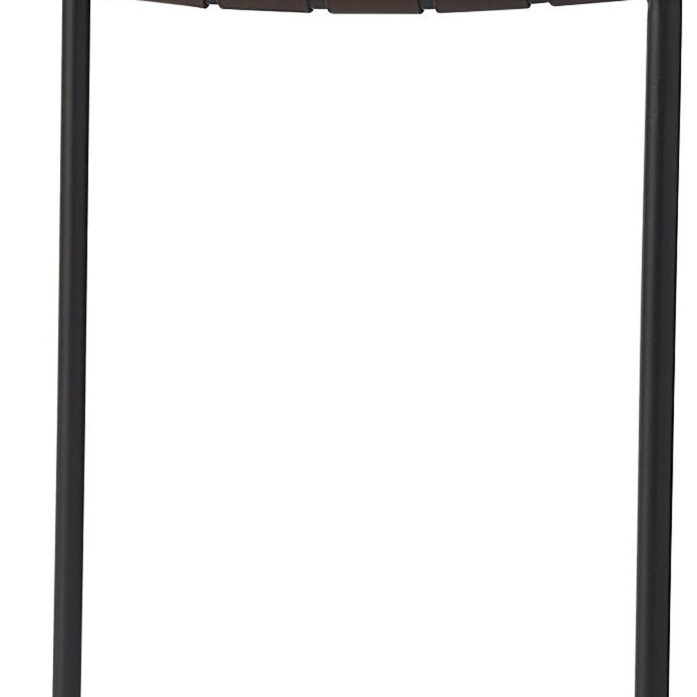 30" Brown And Black Leather Backless Bar height Bar Chair With Footrest