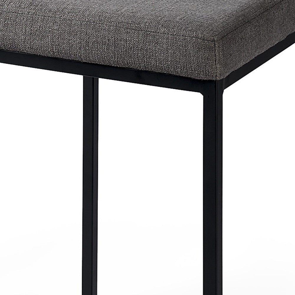 Geo Cube Black Metal And Gray Counter Stool