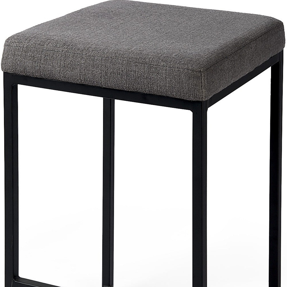 Geo Cube Black Metal And Gray Counter Stool