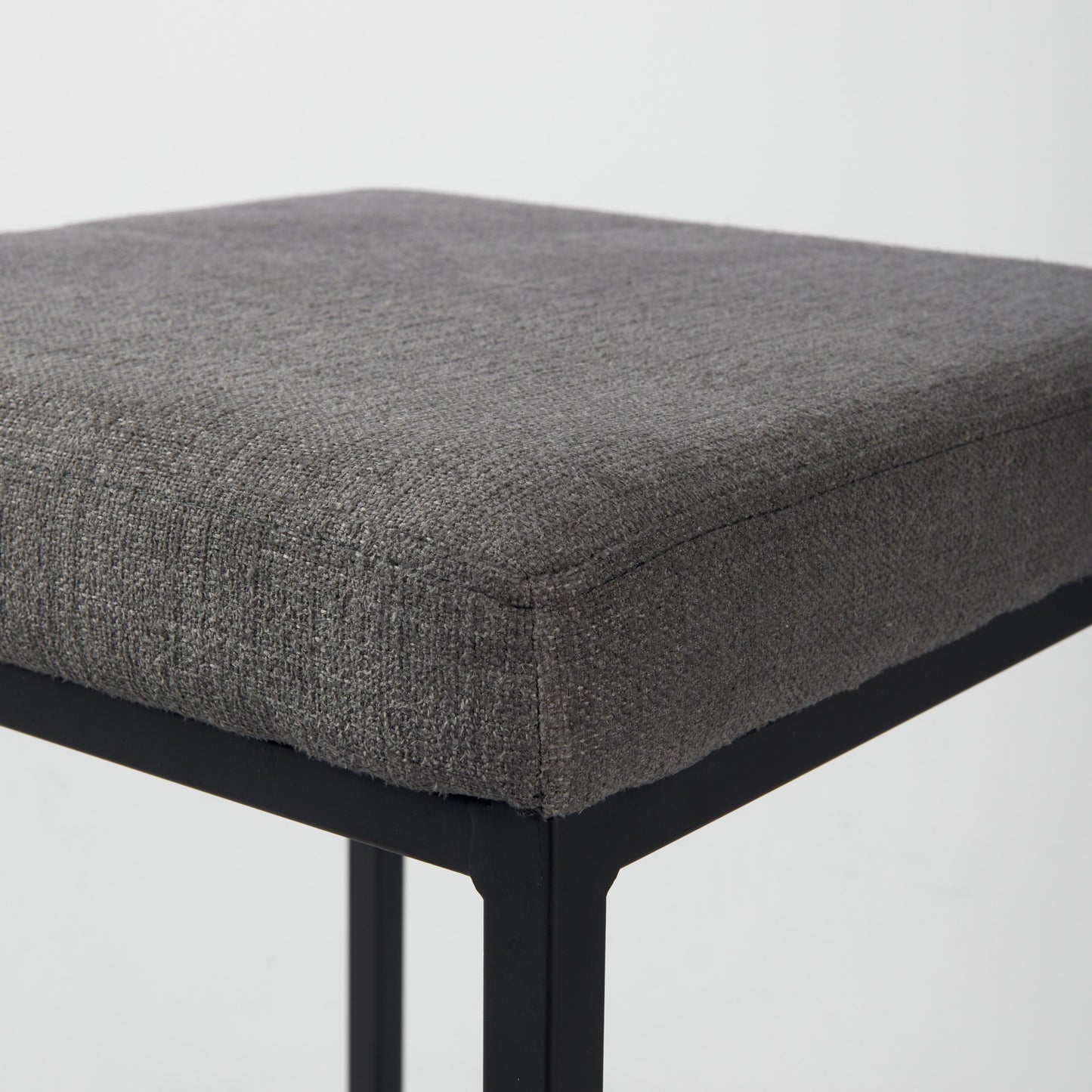 Geo Cube Black Metal And Gray Counter Stool