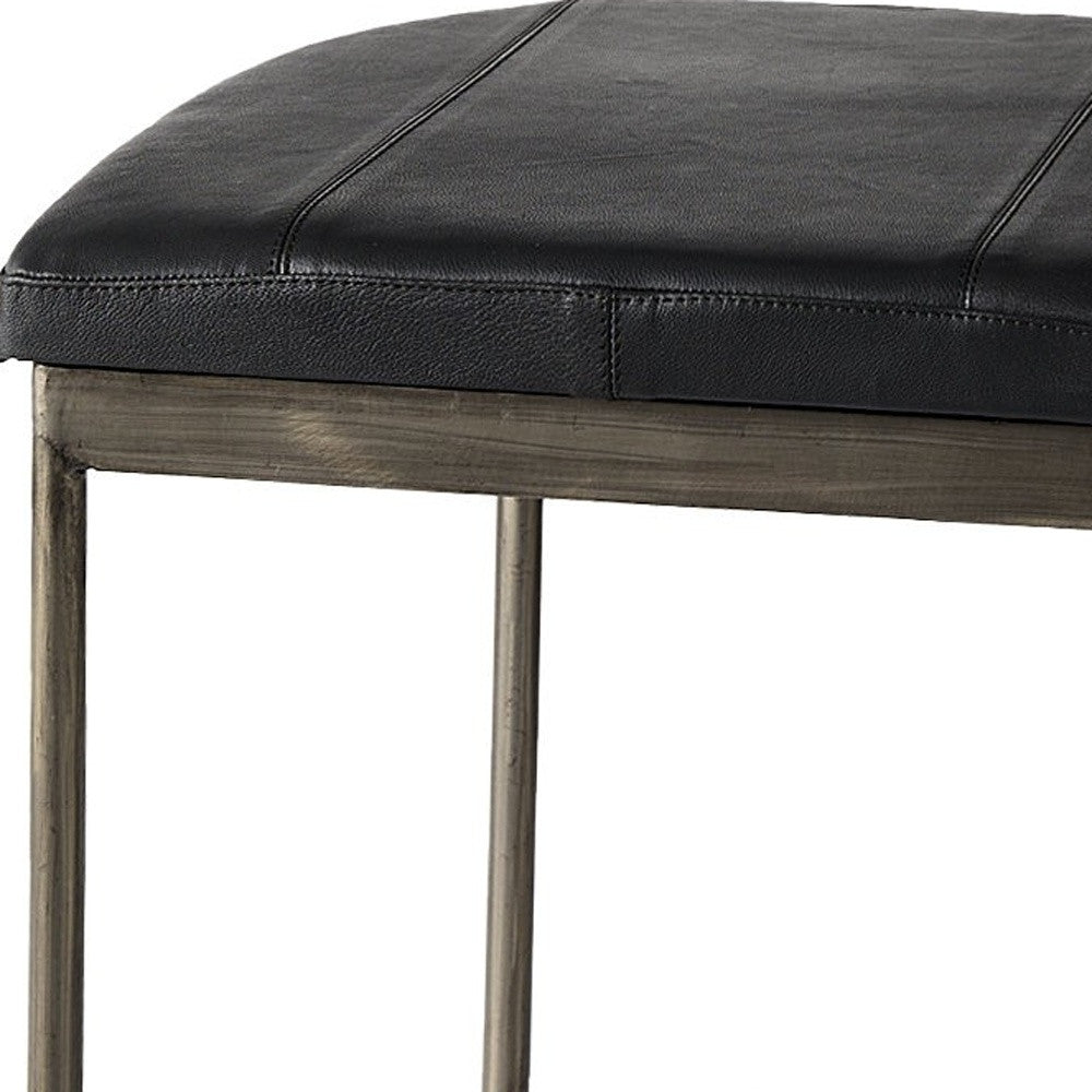 26" Gold Faux Leather Backless Counter Height Bar Chair With Footrest