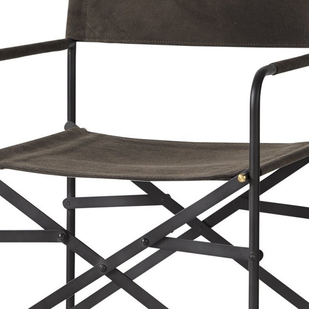 40" Brown And Black Bar Chair With Footrest