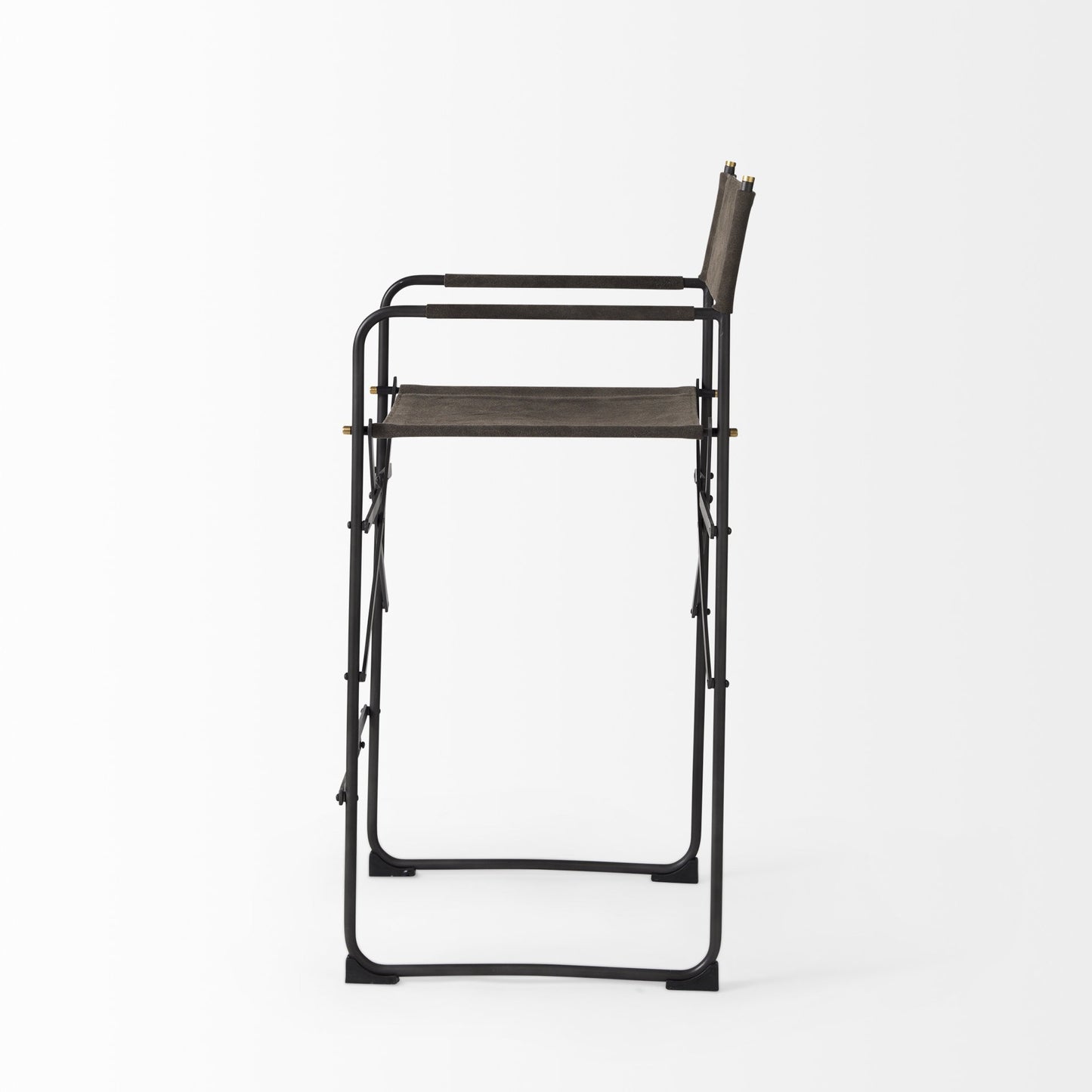 40" Brown And Black Bar Chair With Footrest