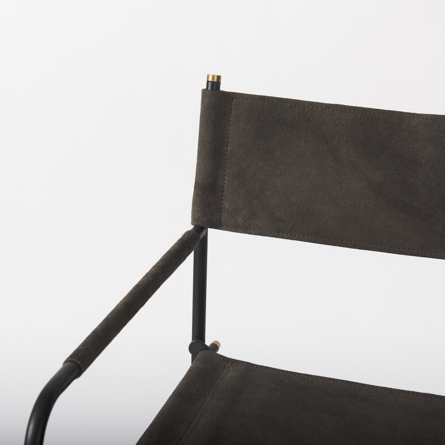 40" Brown And Black Bar Chair With Footrest
