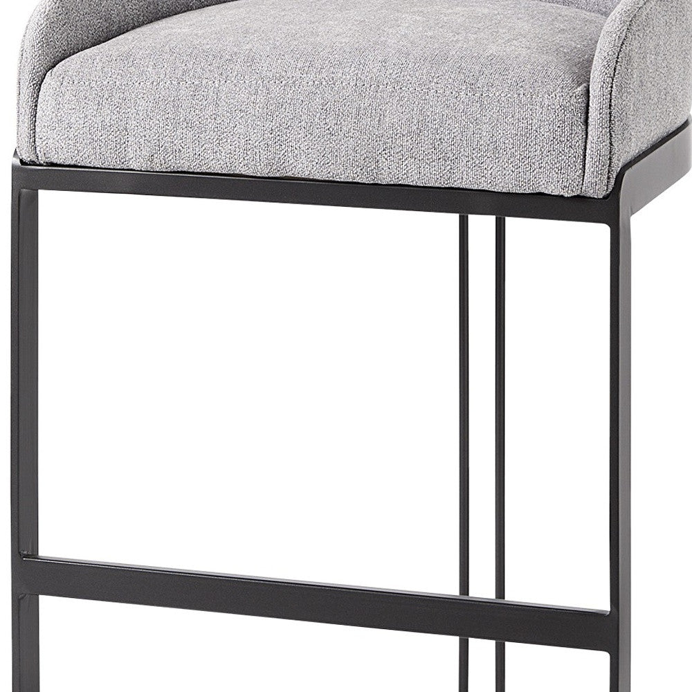 33" Gray And Black Low back Bar height Bar Chair With Footrest