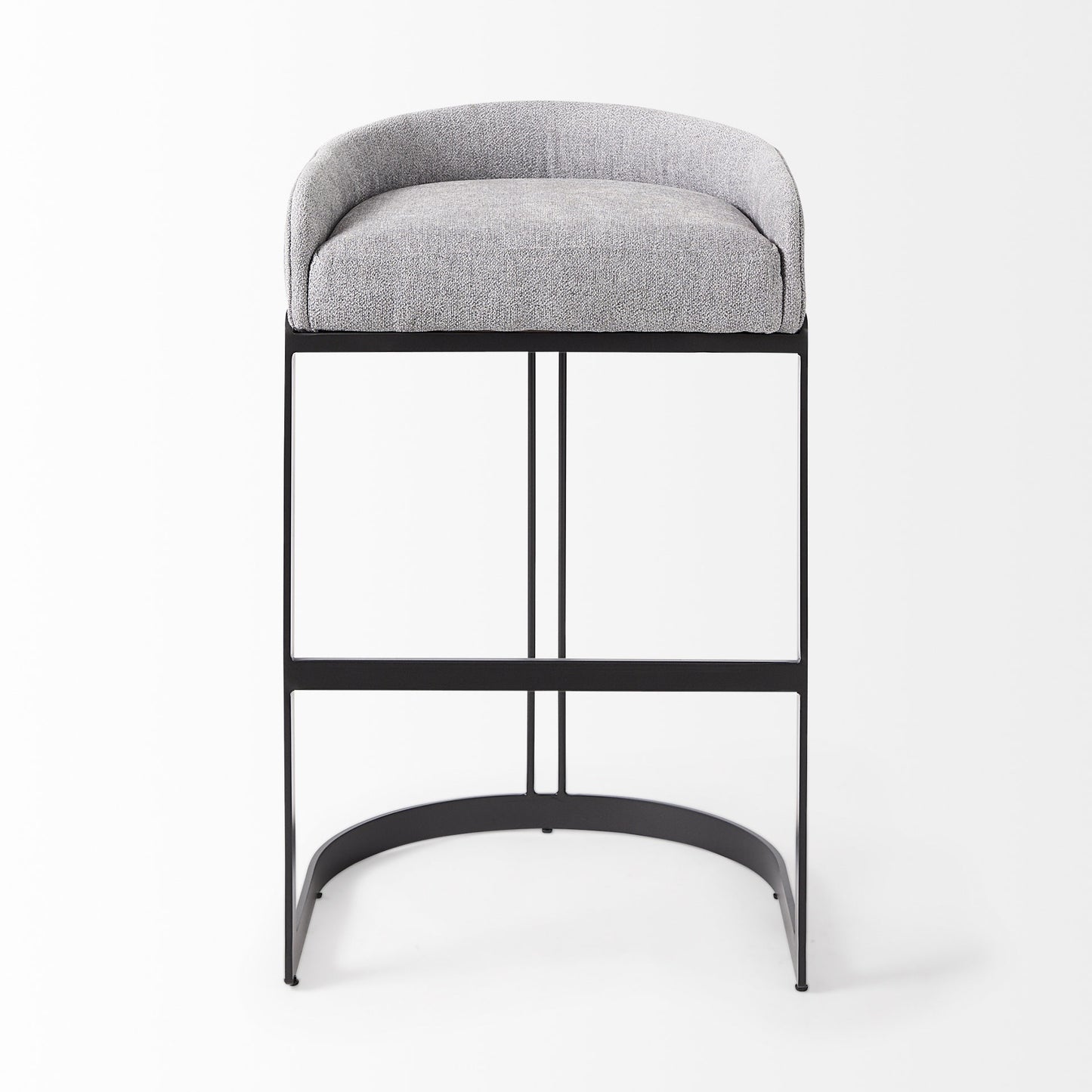 33" Gray And Black Low back Bar height Bar Chair With Footrest