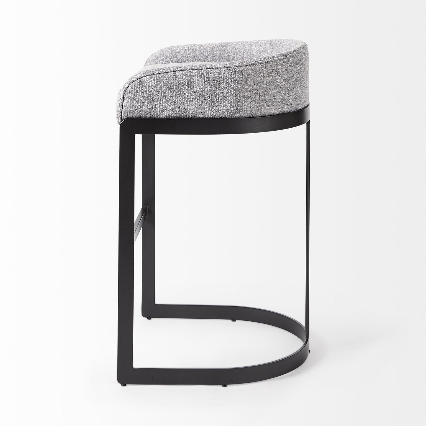 33" Gray And Black Low back Bar height Bar Chair With Footrest