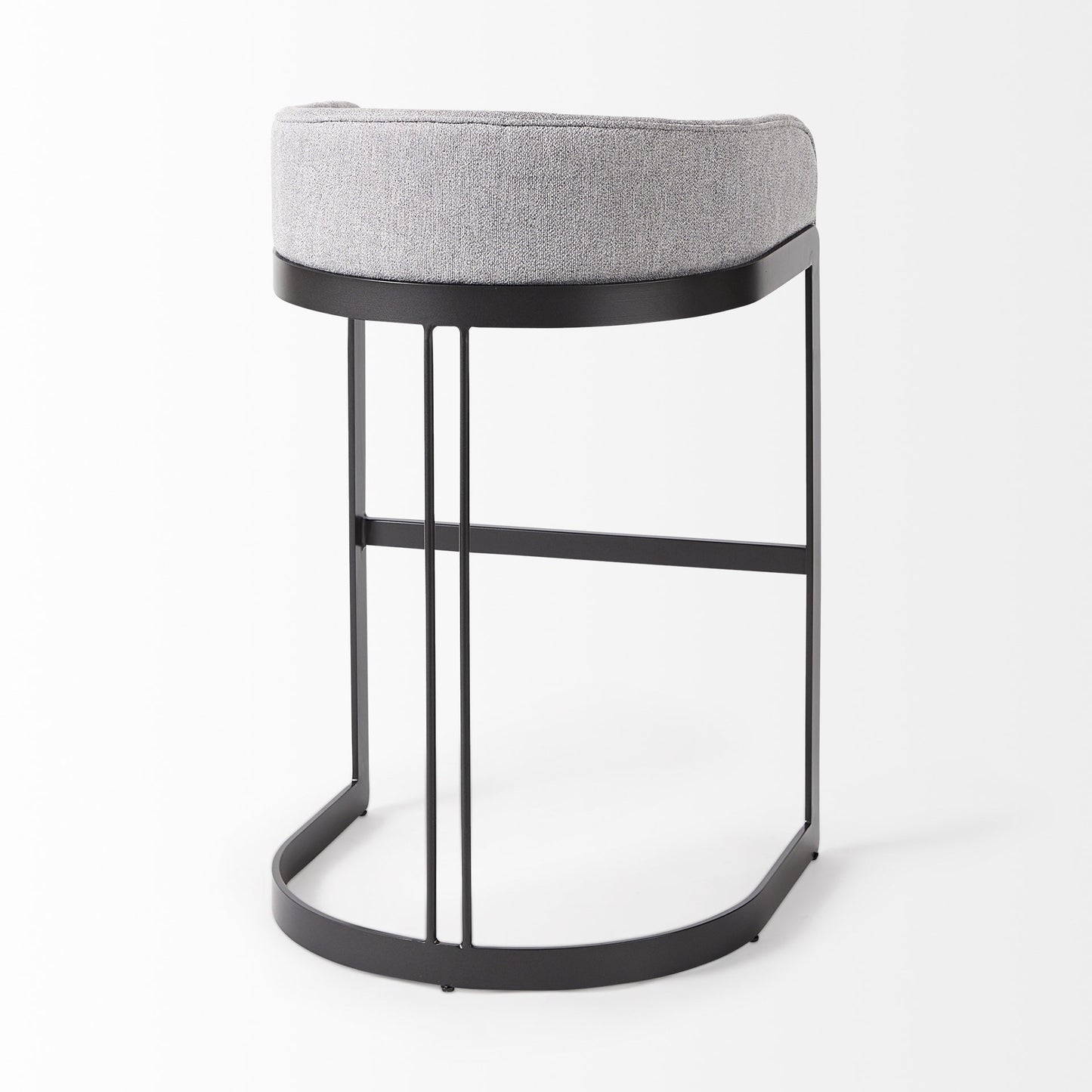 33" Gray And Black Low back Bar height Bar Chair With Footrest